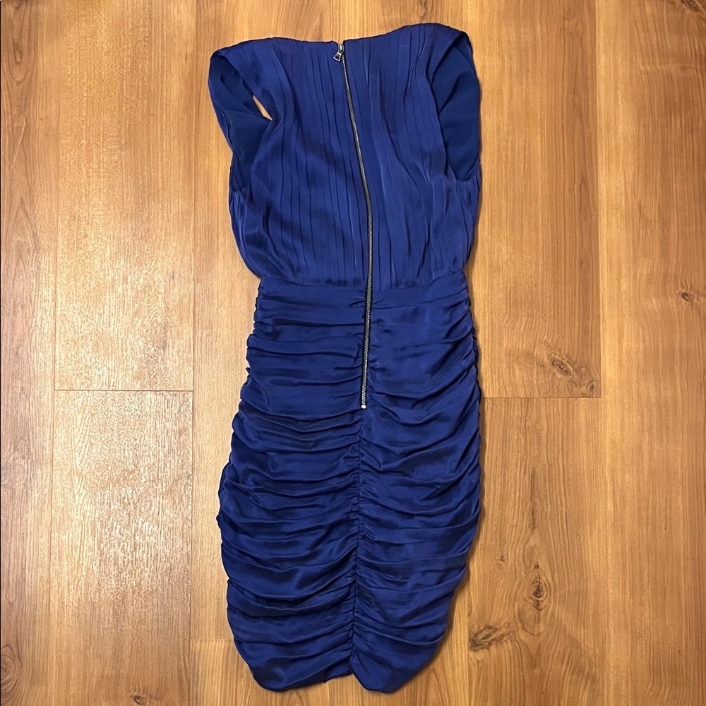 Alice + Olivia Royal Blue Ruched Mini Dress - Picture 2 of 5